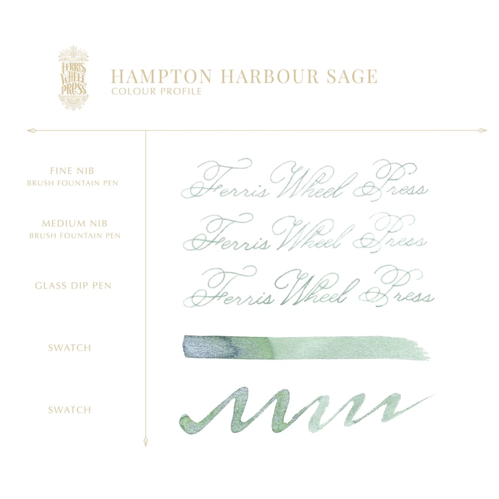 38ml Fountain Pen Ink - Hampton Harbour Sage - Ink