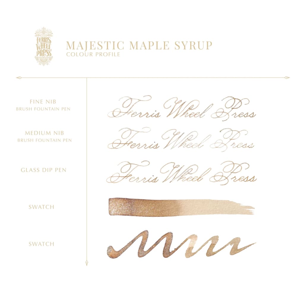 38ml Fountain Pen Ink - Majestic Maple Syrup - Ink