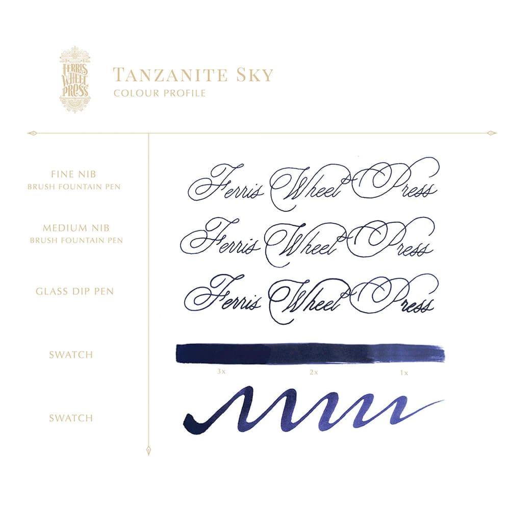 38ml Fountain Pen Ink - Tanzanite Sky - Ink