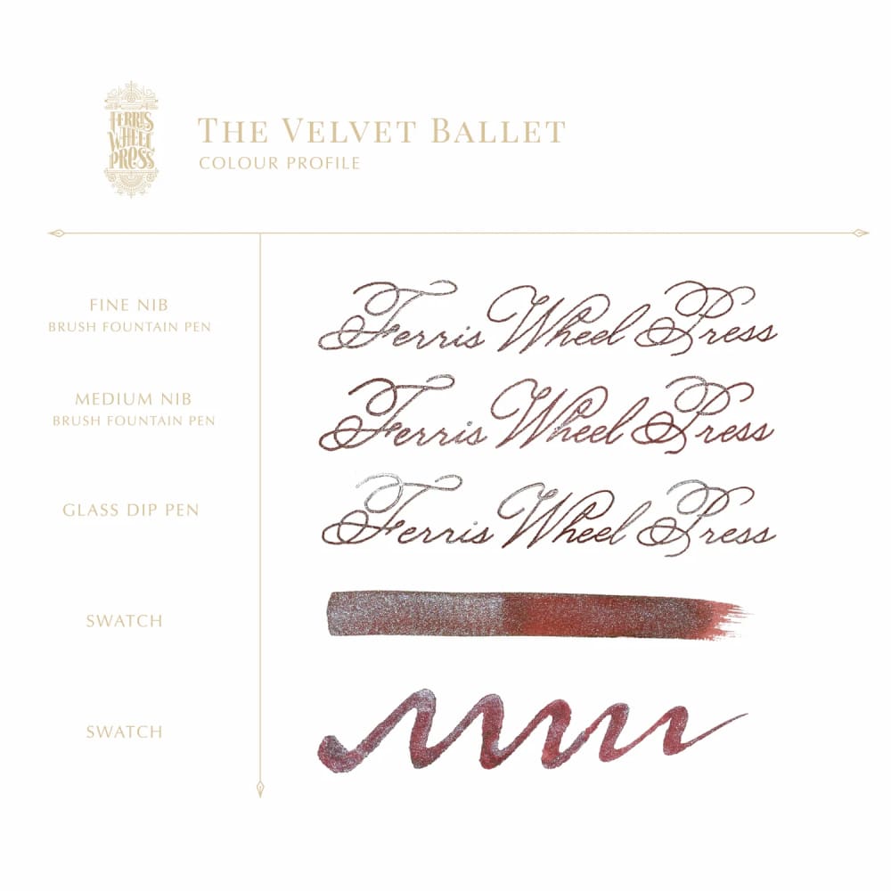 38ml Fountain Pen Ink - The Velvet Ballet - Ink