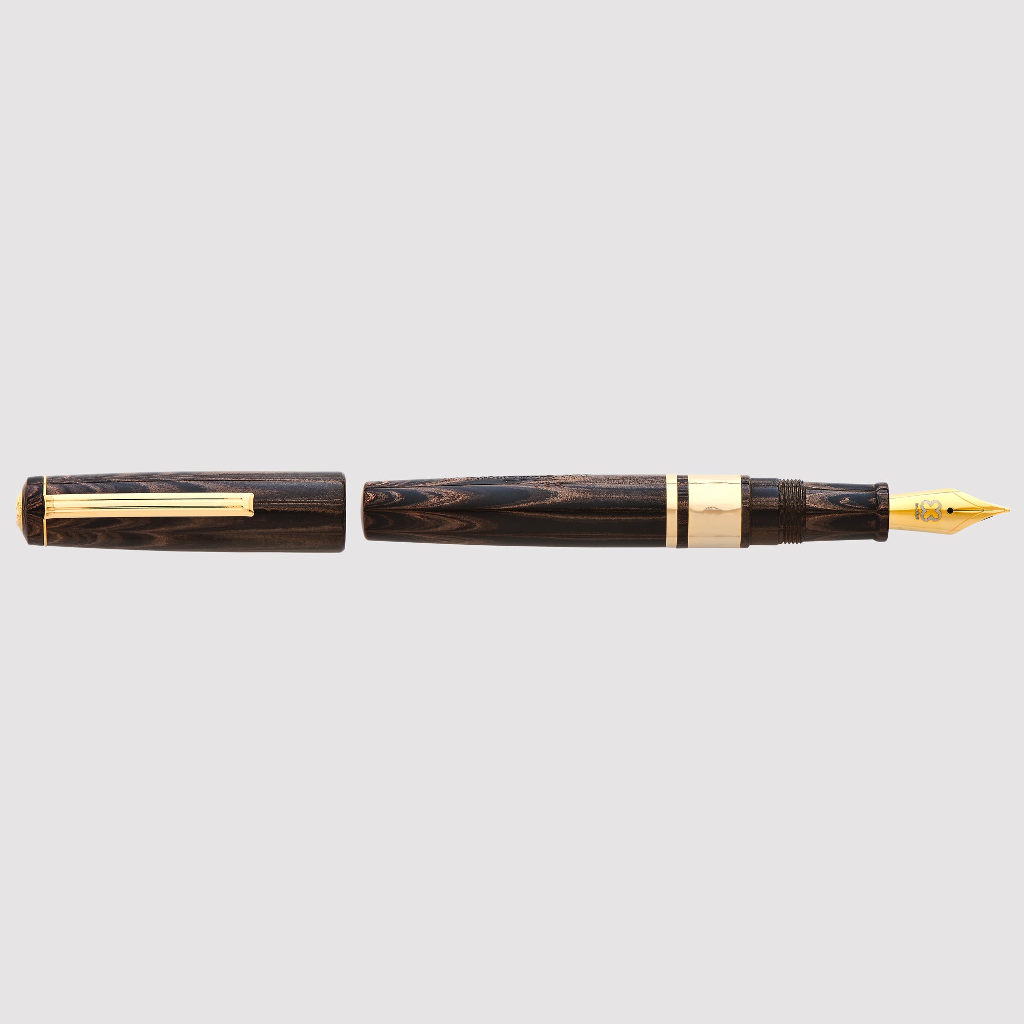 JR Pocket Pen - Model J Antique Rose Ebonite with Gold trim -  Custom Needle Point Nib