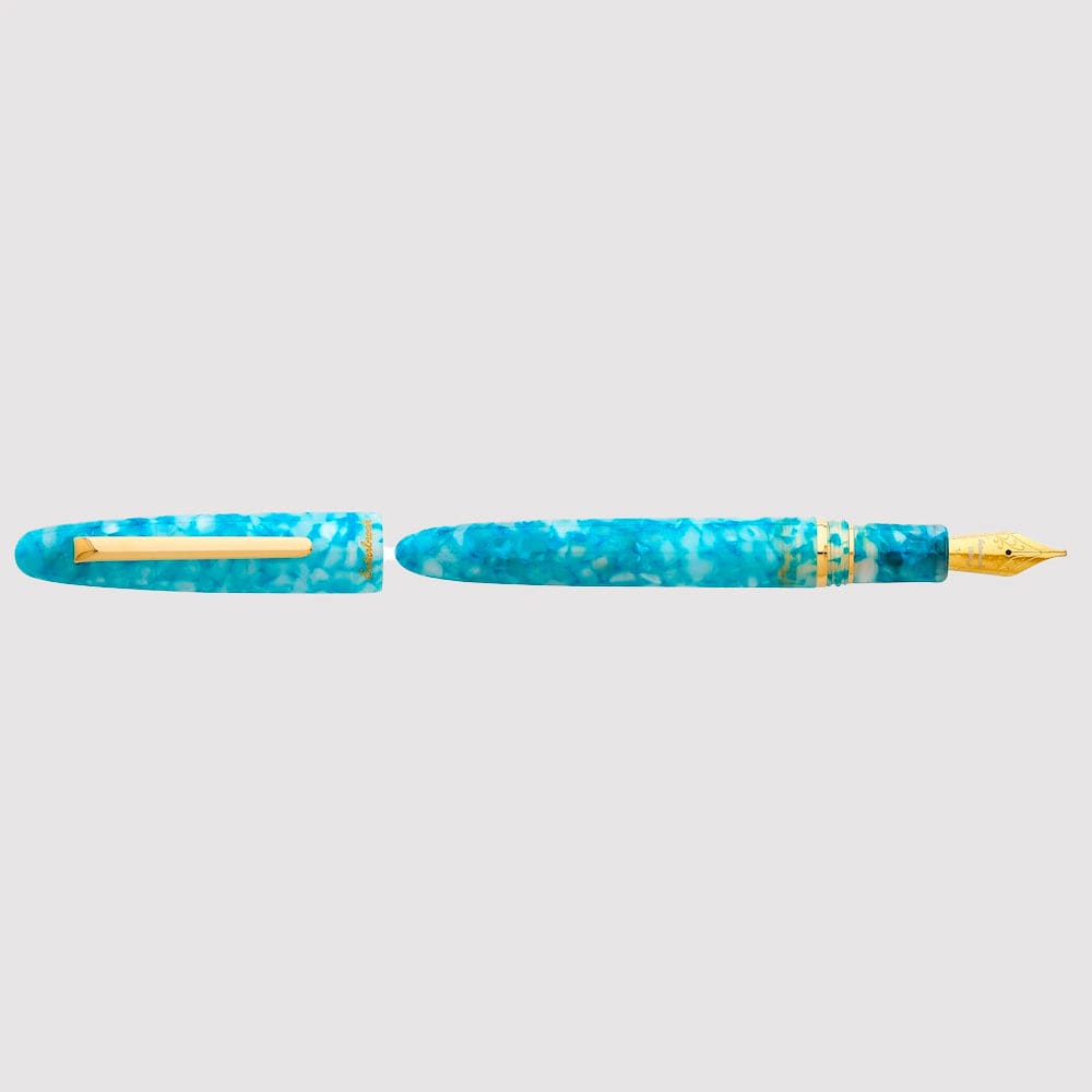 Esterbrook - Estie Regulare Size FP Aqua Gold Trim - Medium