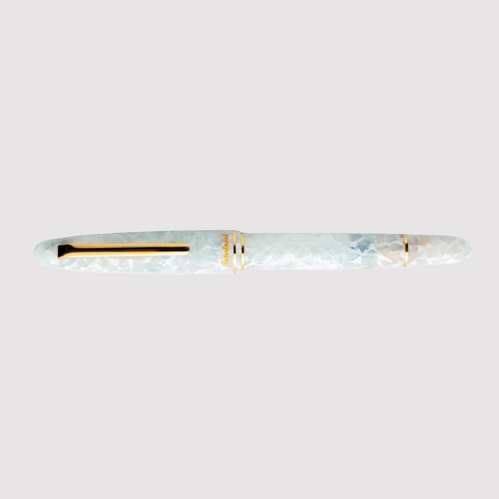 Estie Button Fill Piston Fountain Pen Winter White Gold