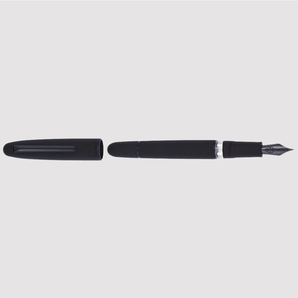 Estie Fountain Pen With Push Piston Raven Black Matte