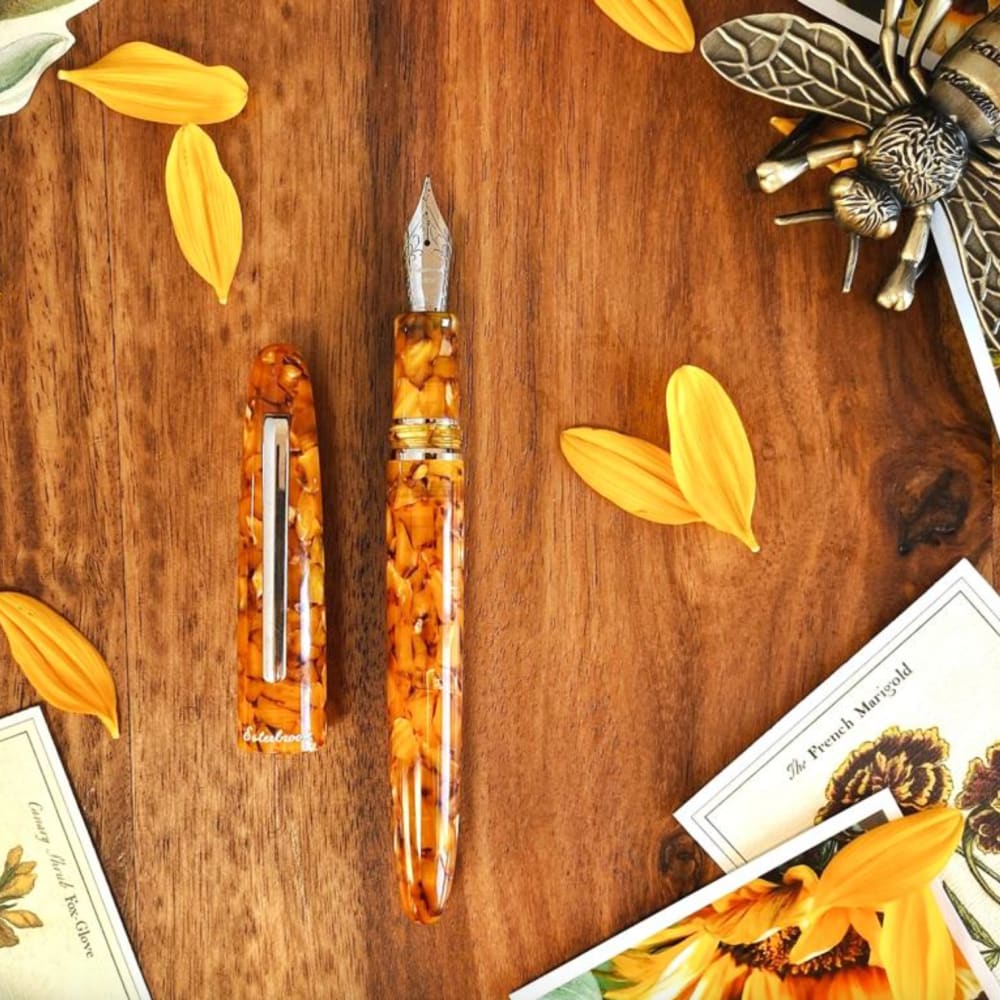 Estie honeycomb - gold trim fountain pen - Custom Needle