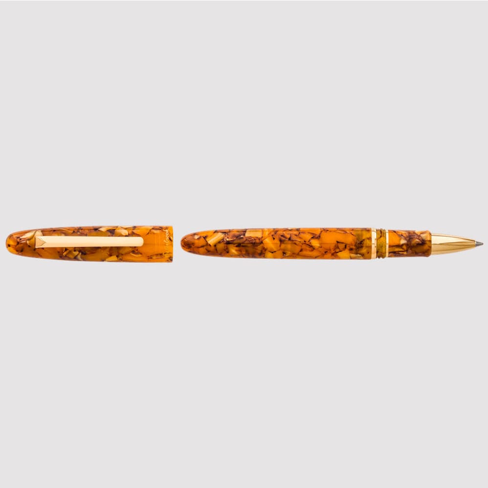 Estie Honeycomb - Gold Trim Rollerball - Rollerball Pen