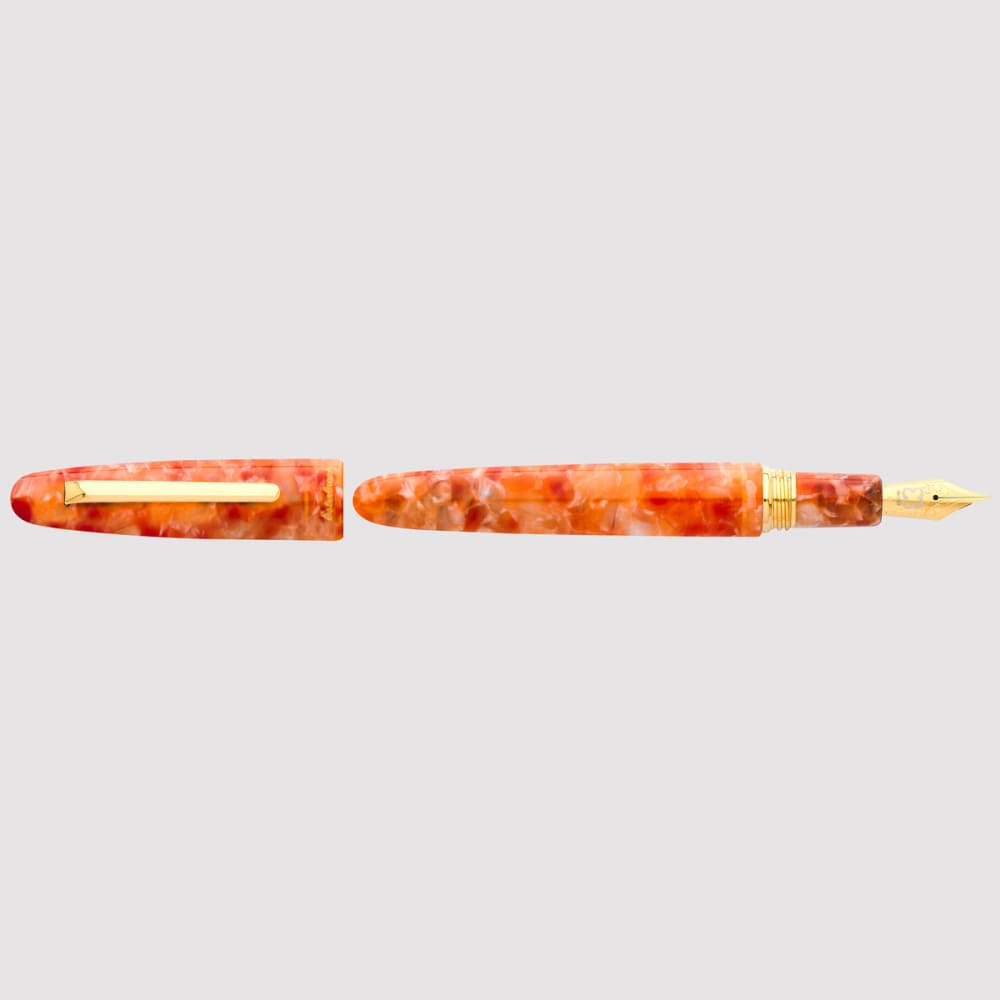 Estie Oversize Petrified Forest Gold Trim Fountain Pen