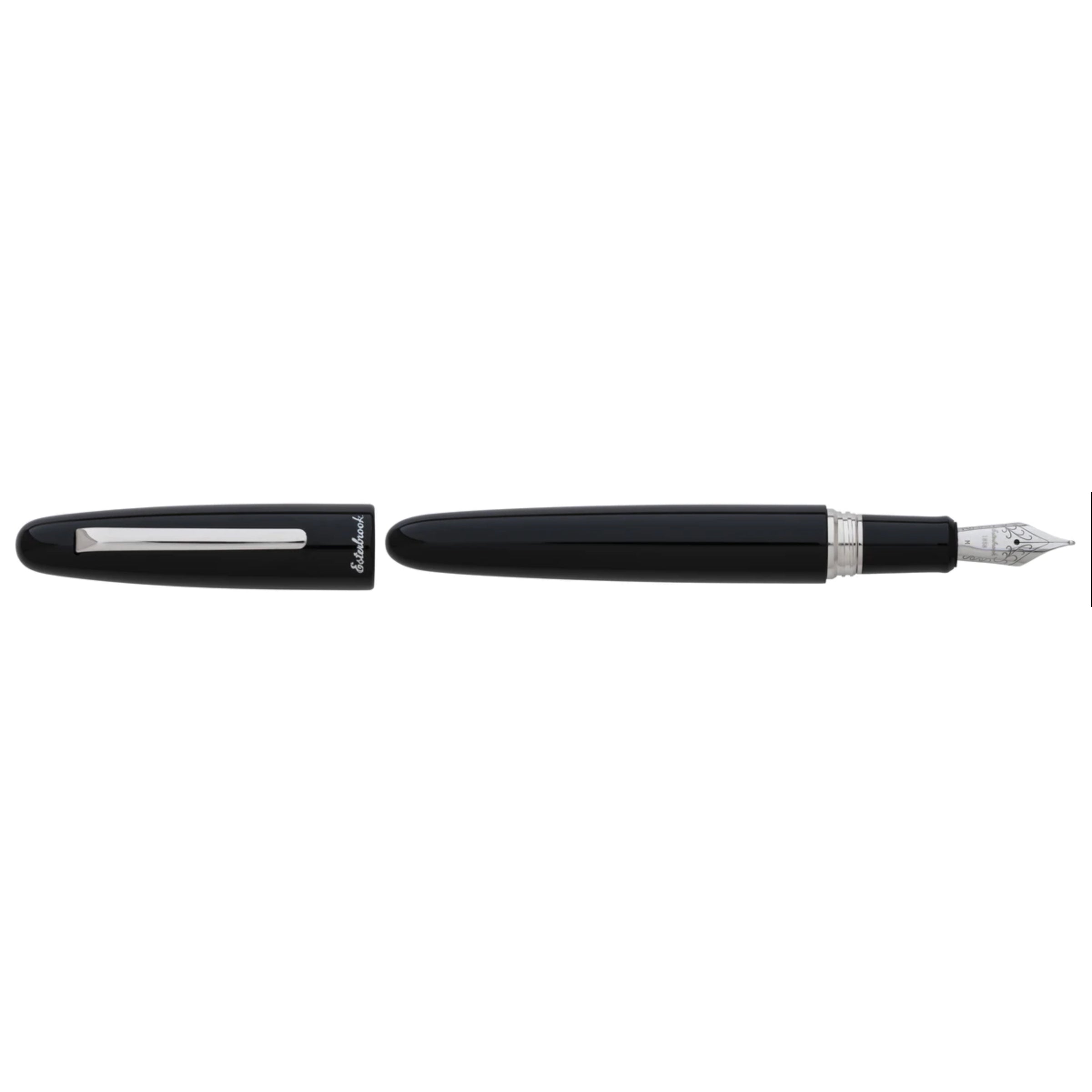 Estie Oversized Ebony / Palladium Trim Fountain pen - Custom Gena Journaler Nib