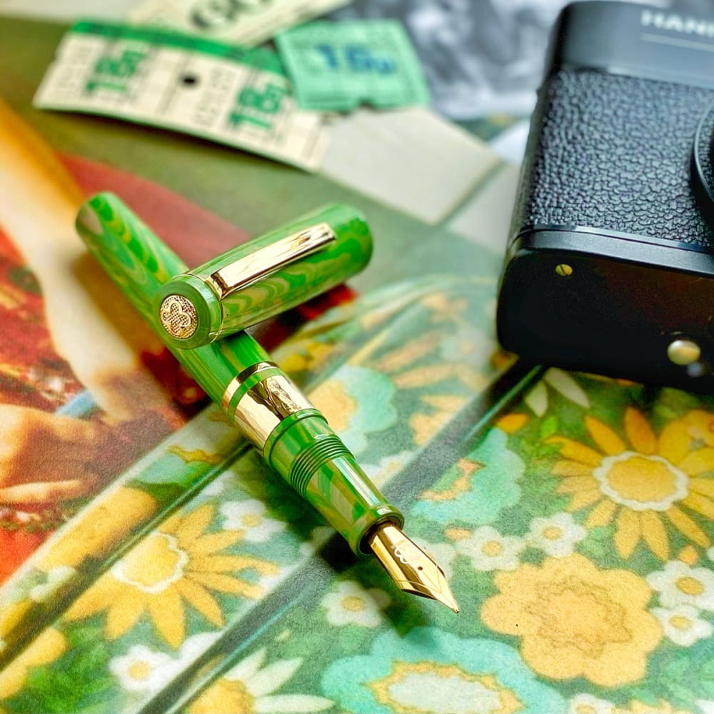 JR Pocket Pen - Model J Lotus Green Ebonite with Gold trim