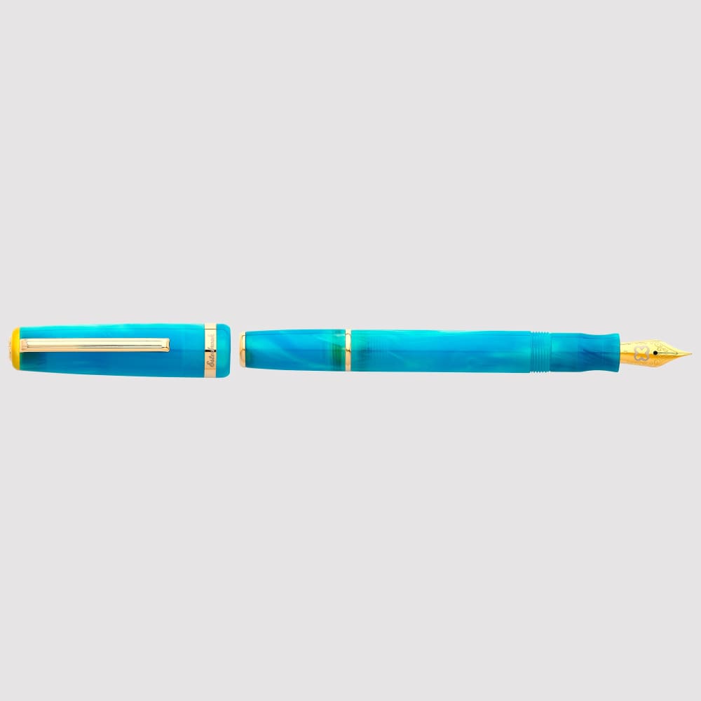 JR Pocket Pen - Paradise - Blue Breeze Gold Trim - Broad