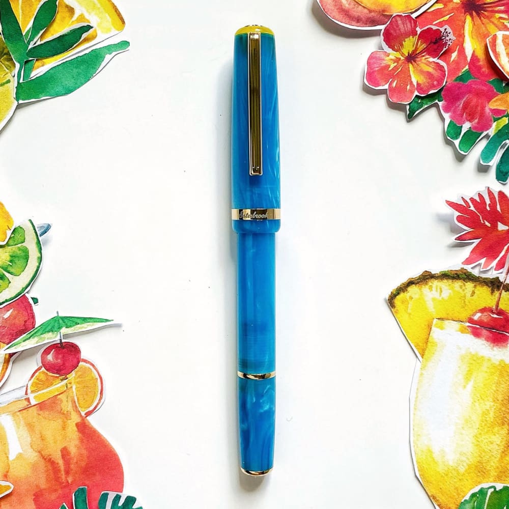 JR Pocket Pen - Paradise - Blue Breeze Gold Trim - Custom