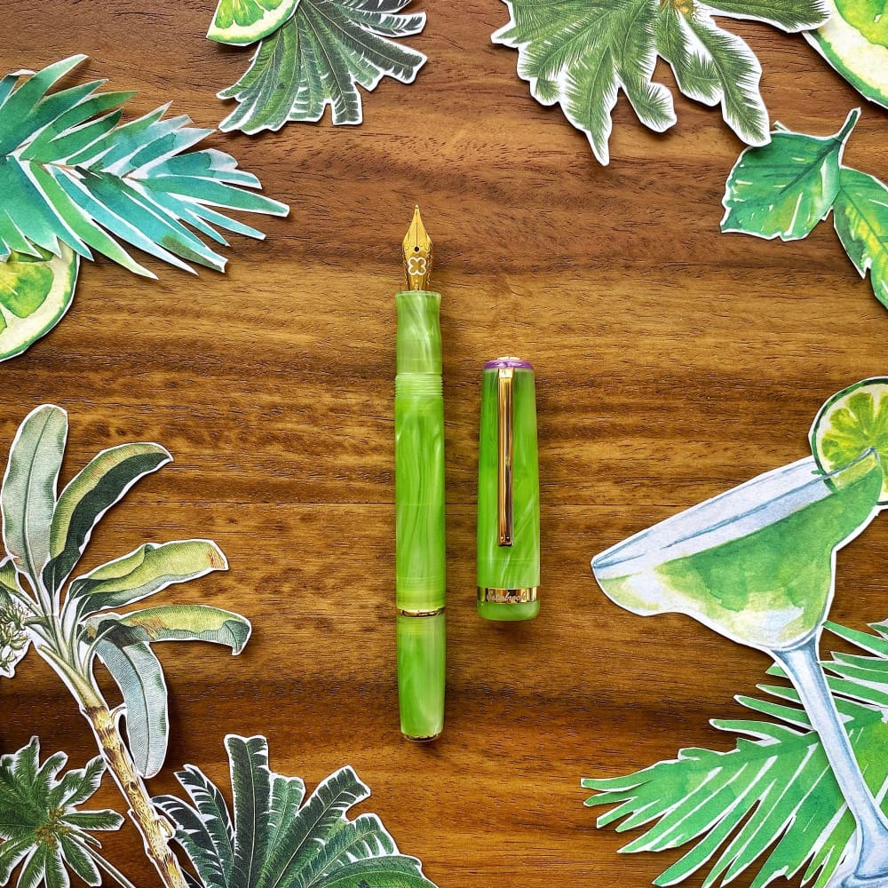 JR Pocket Pen - Paradise - Key Lime Gold Trim - Fountain Pen