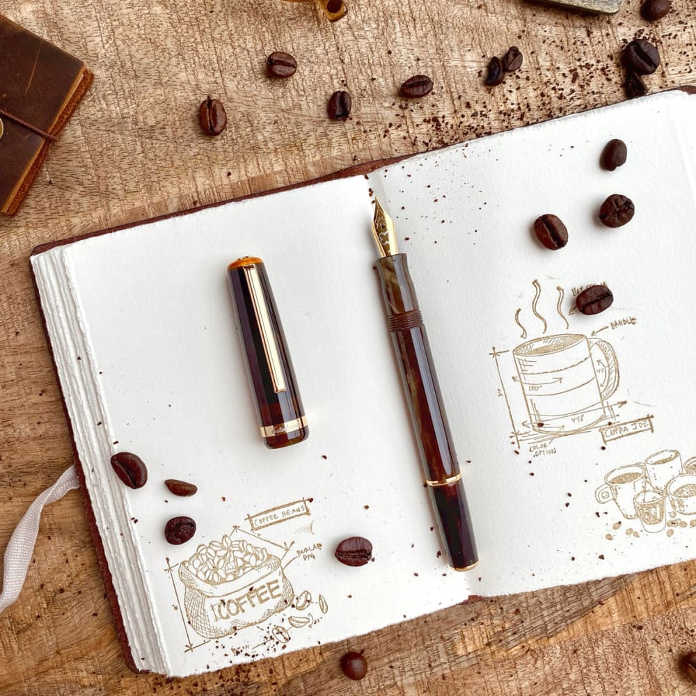 JR pocket Pen - Pumpkin Latte - Gold Trim - Fountain Pen