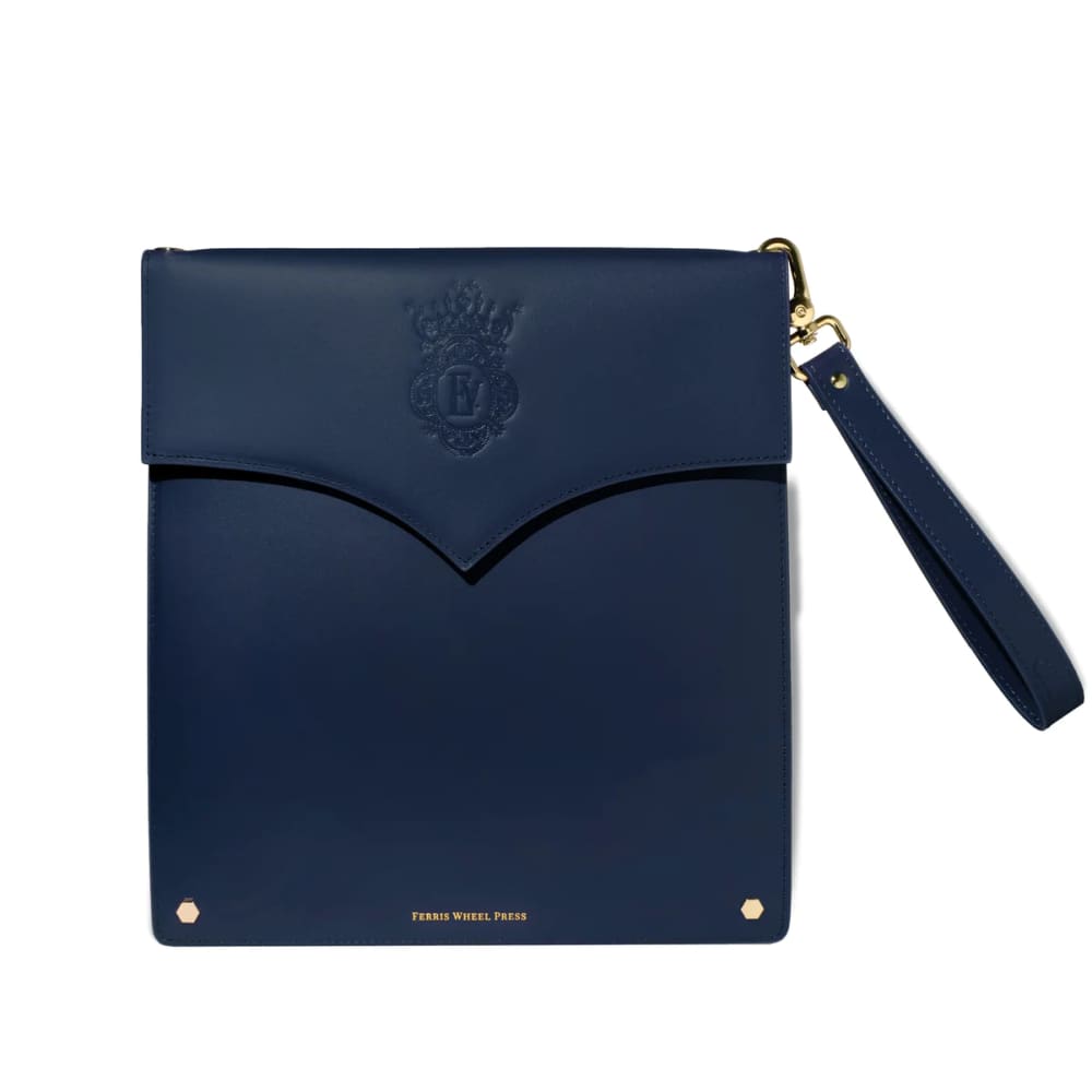 Leather stationary collection - The pendant Folio A5 / Navy