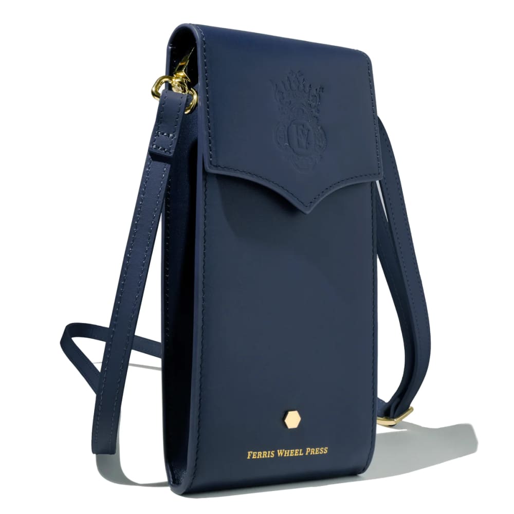 Leather stationary collection - The pendant Purse / Navy