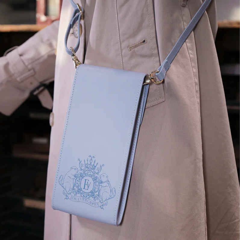 Leather stationary collection - The pendant Purse / Light blue