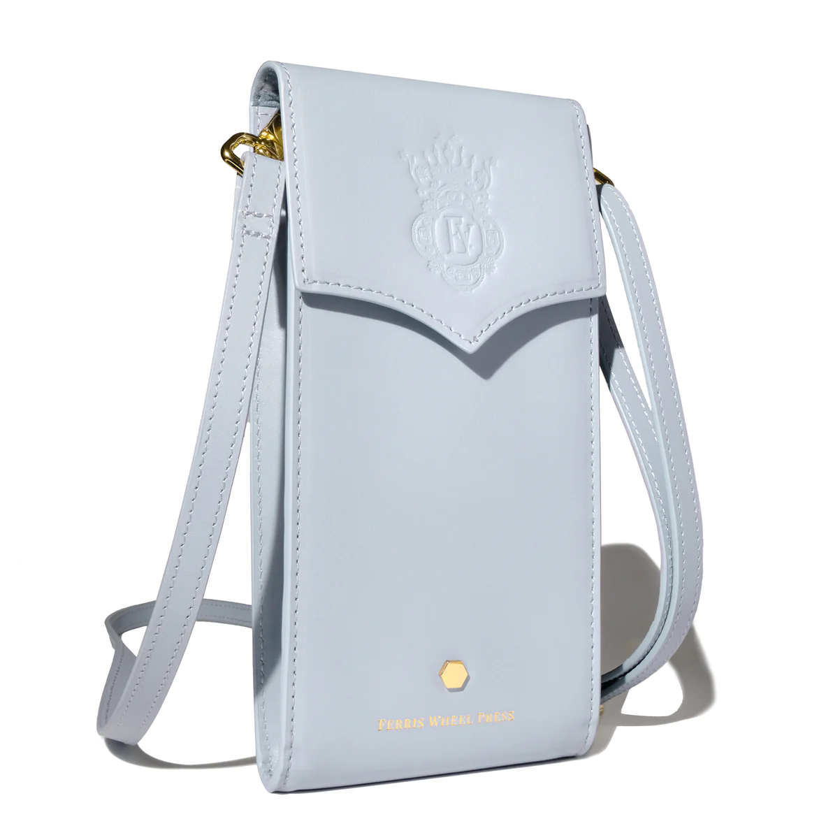 Leather stationary collection - The pendant Purse / Light blue