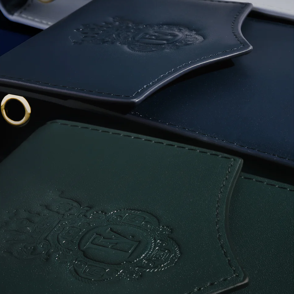 Leather stationary collection - The pendant Purse / Navy