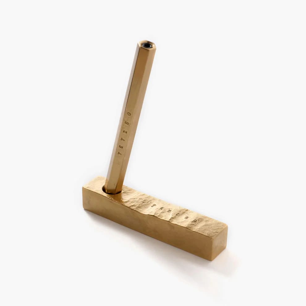 Pen stand Rectangle Brass - Ballpointpen