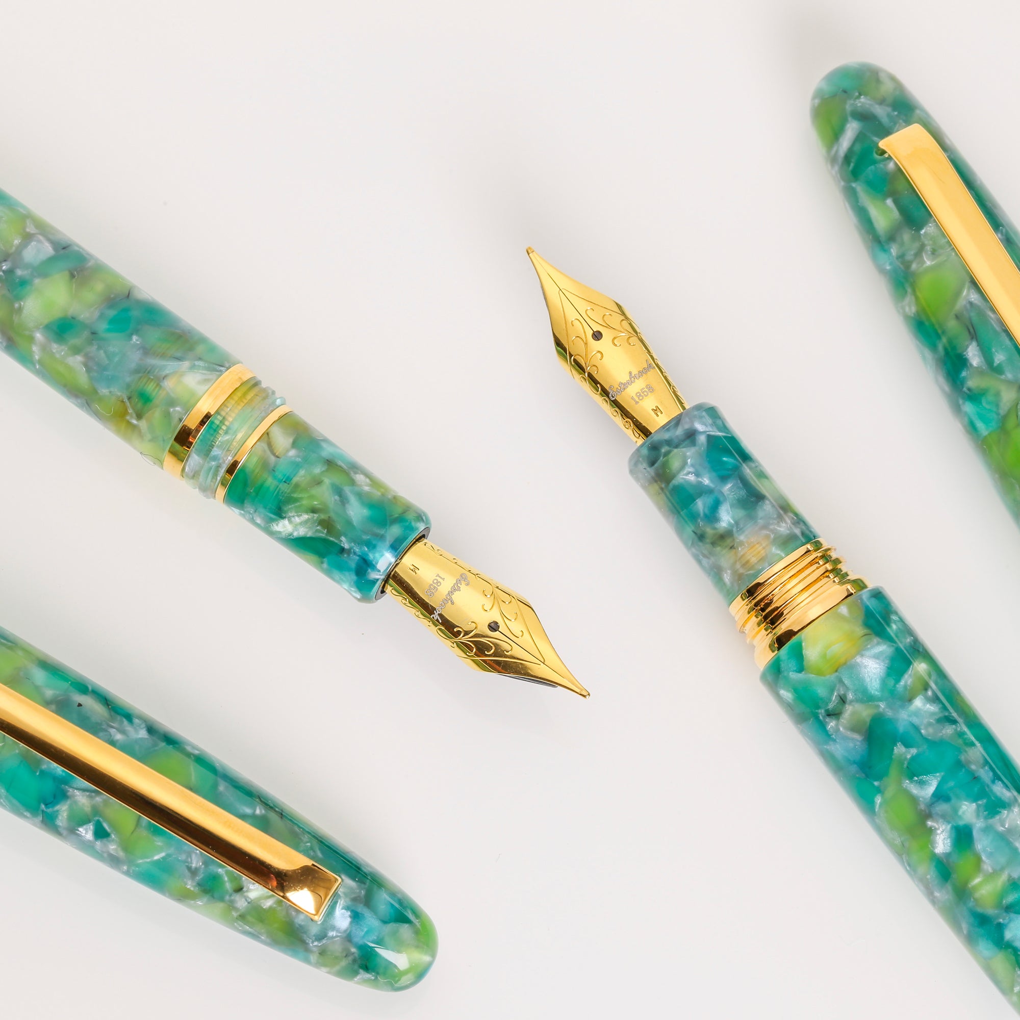 Sea Glass Collection Oversize FP Gold Trim - Custom Scribe Nib